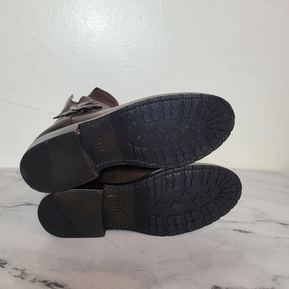 Frye Natalie Short Engineer Charcoal Ankle Bootie 6 New With Box - Picture 6 of 8